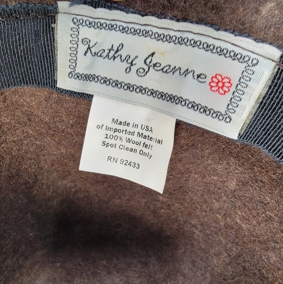Vintage Kathy Jeanne Brown Wool Hat with Gold Accent Made In U.S.A Women's OS - Picture 12 of 13